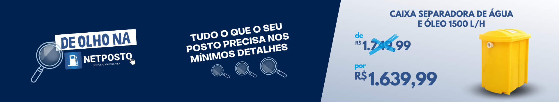 Caixa separadora água e óleo